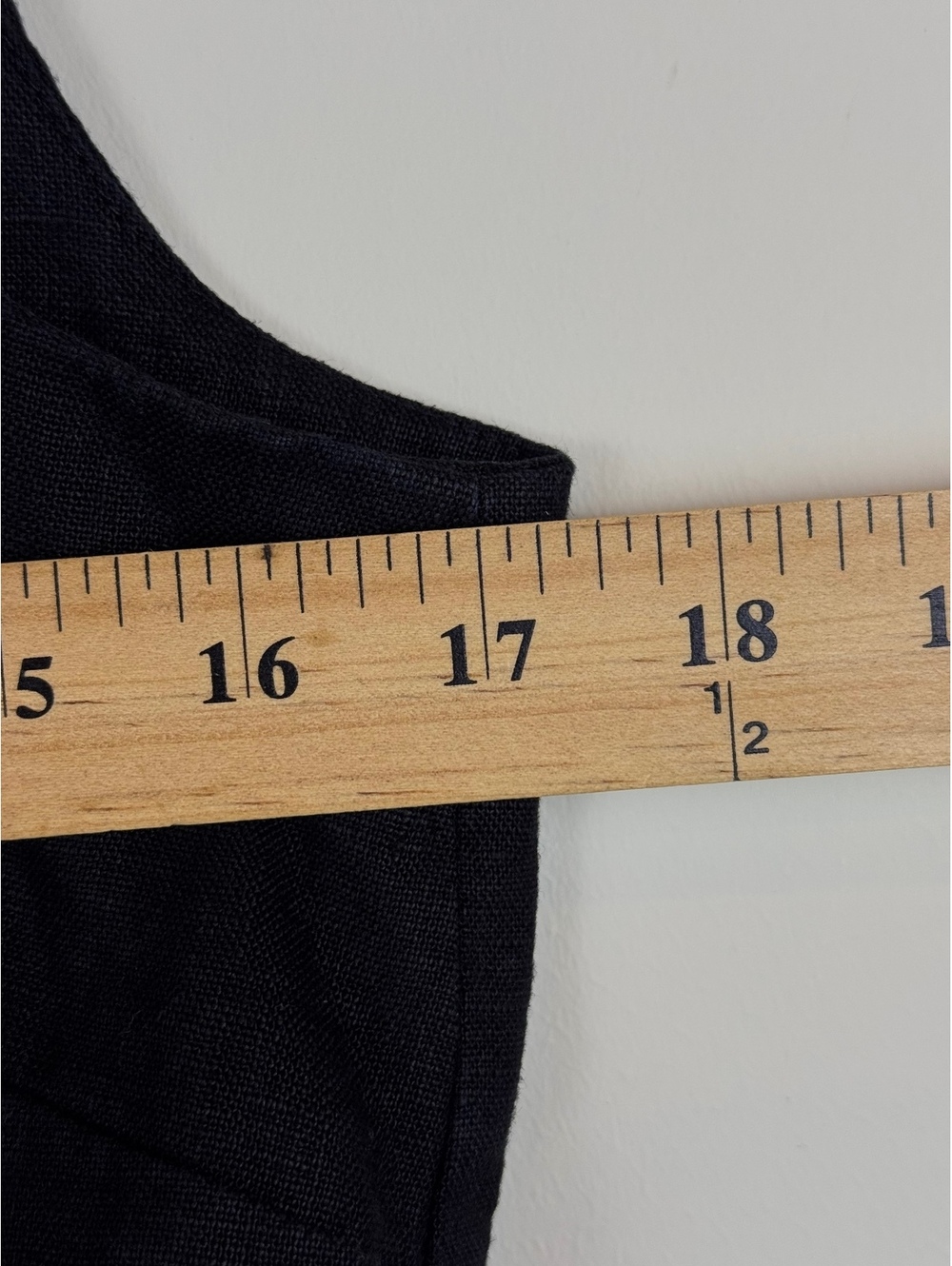 Banana Republic 100% Linen Long Vest Black Size 6 Square Neck Tie Back Y2K - Picture 9 of 10